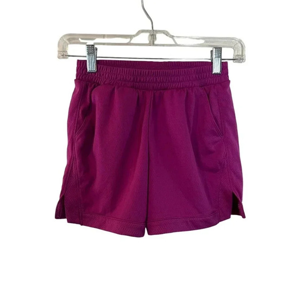 Athletic Girls Purple Loose Shorts Size Medium 7-8 Elastic Waist Pull On Sports - Picture 1 of 5